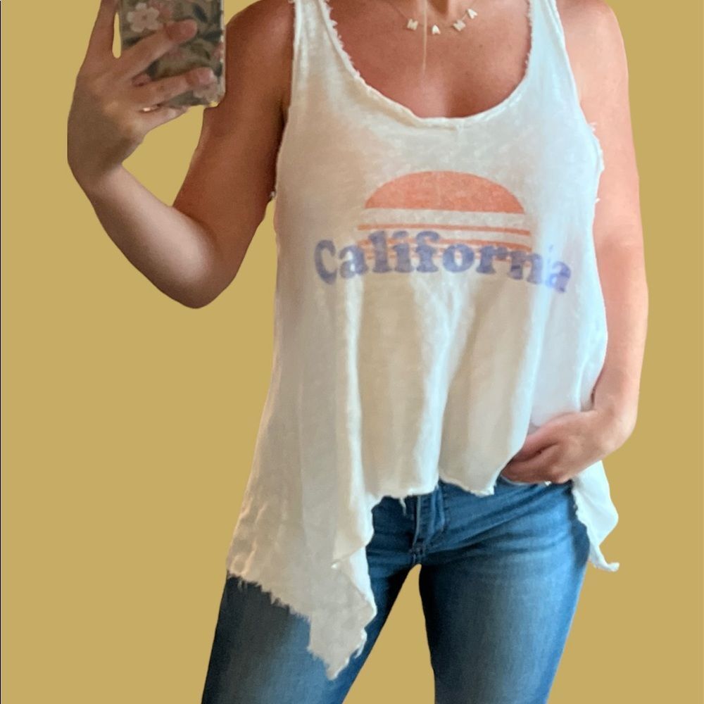 Michelle by commune California sleeveless distressed tank
